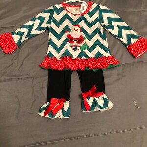 Girls 12-18M Santa Outfit.